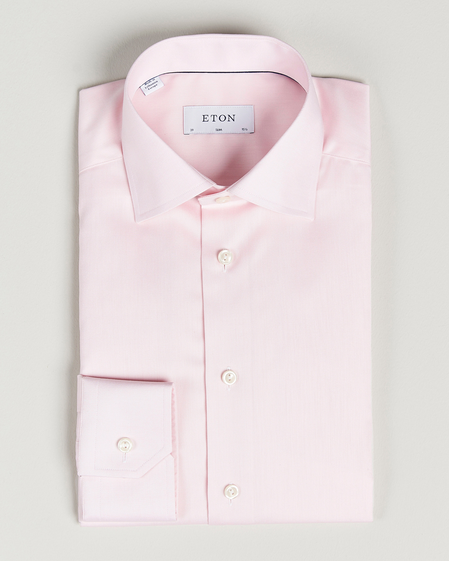 Mies | Kauluspaidat | Eton | Slim Fit Signature Twill Shirt Pink