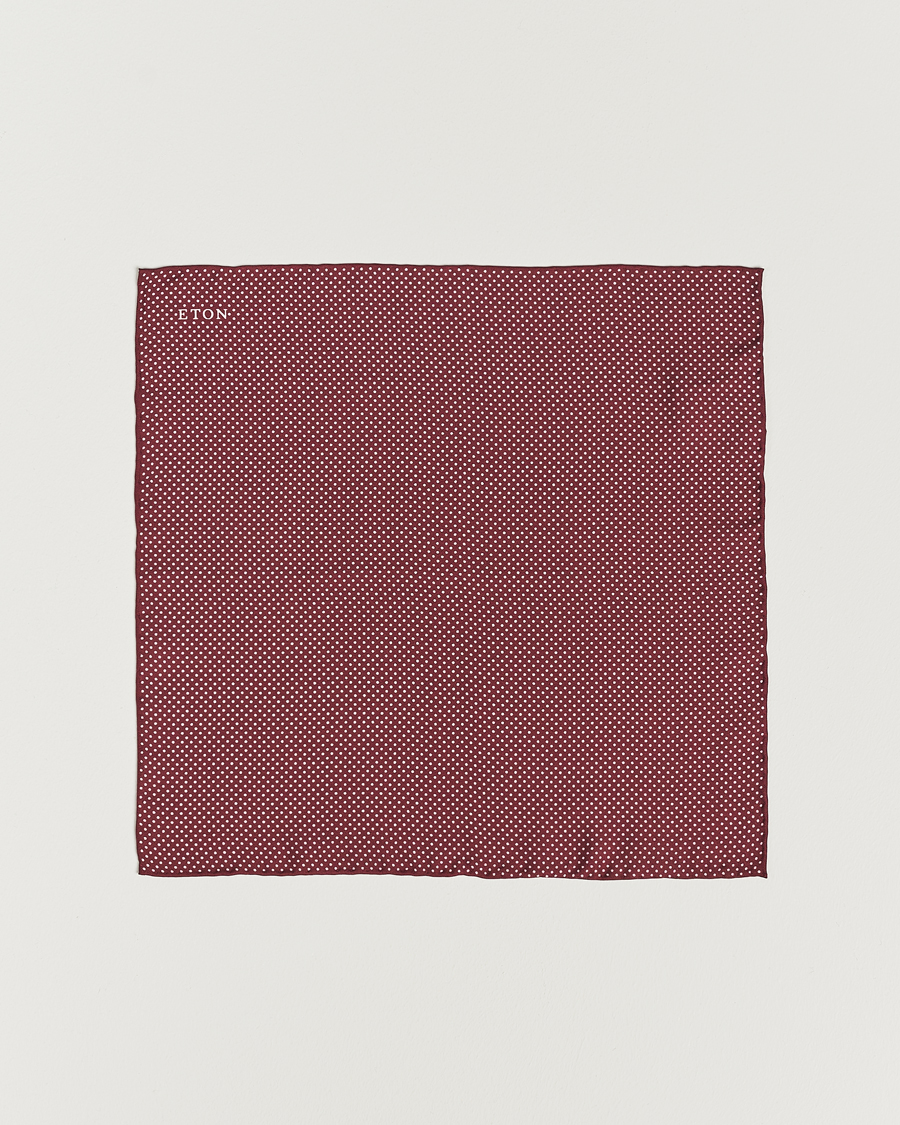 Mies | Taskuliinat | Eton | Silk Polka Dot Pocket Square Wine