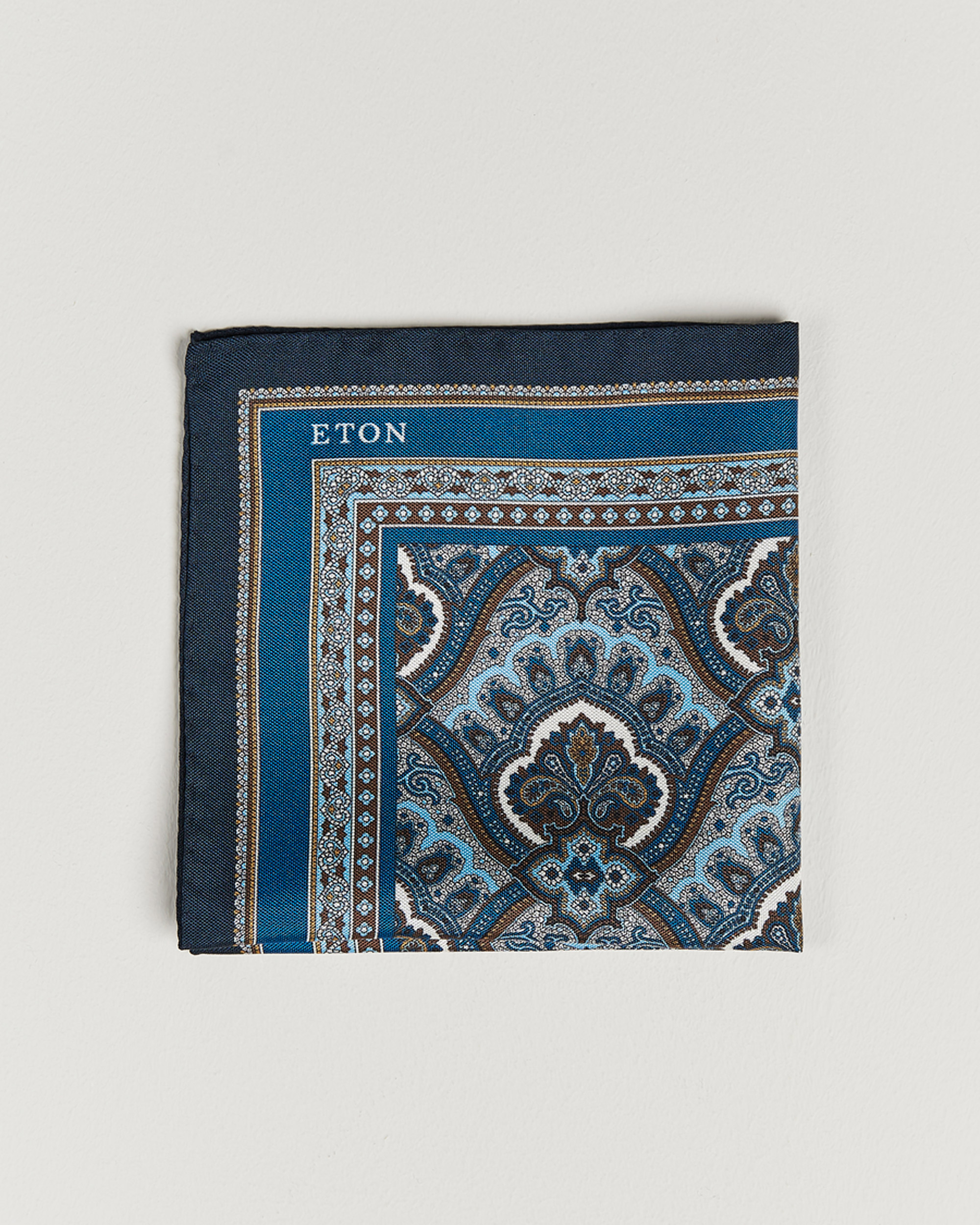 Mies | Taskuliinat | Eton | Silk Paisley Print Pocket Square Blue