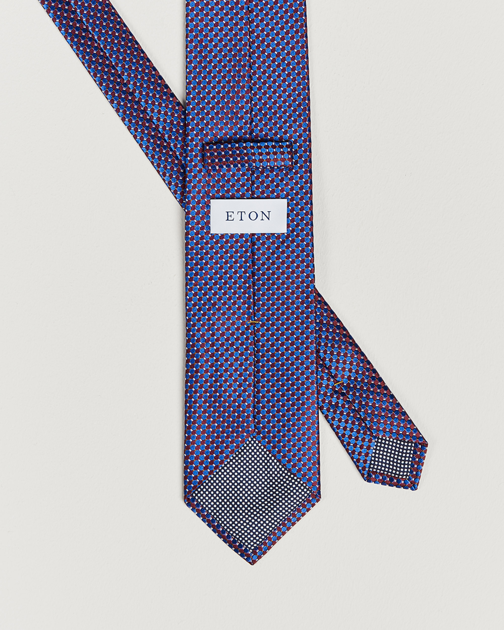 Mies | Eton Silk Geometric Weave Tie Blue/Red | Eton | Silk Geometric Weave Tie Blue/Red