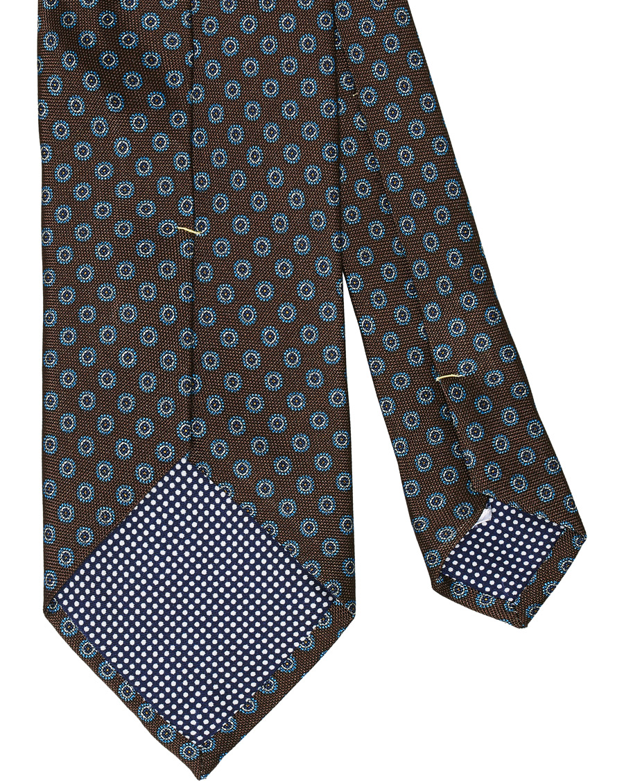 Mies |  | Eton | Silk Geometric Print Tie Brown