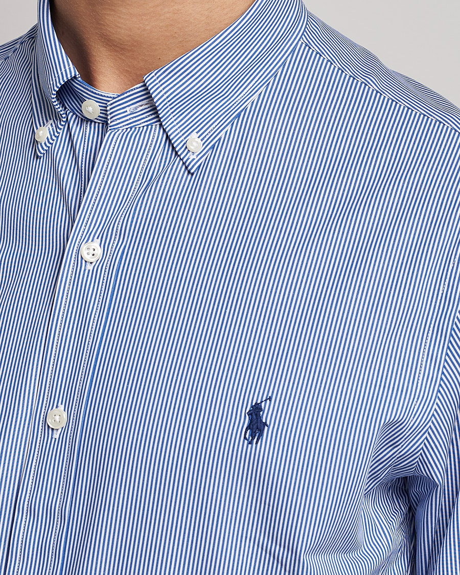Mies | Kauluspaidat | Polo Ralph Lauren | Slim Fit Thin Stripe Poplin Shirt Blue/White
