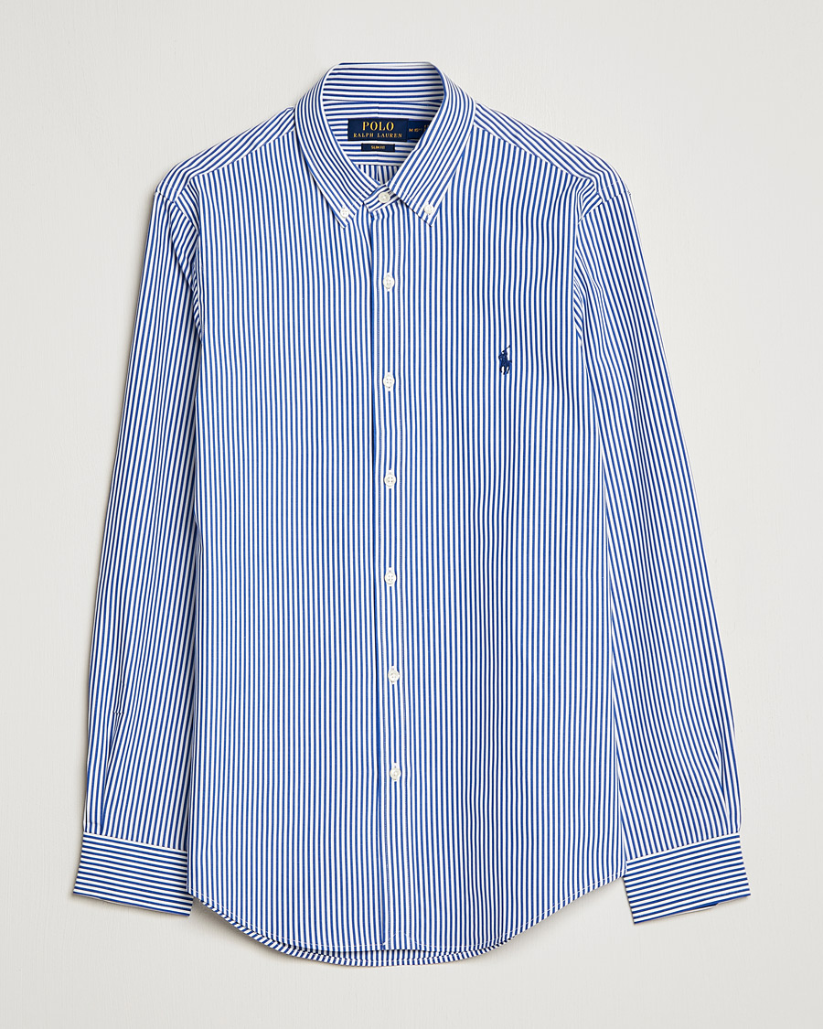 Miehet | Rennot | Polo Ralph Lauren | Slim Fit Big Stripe Poplin Shirt Blue/White