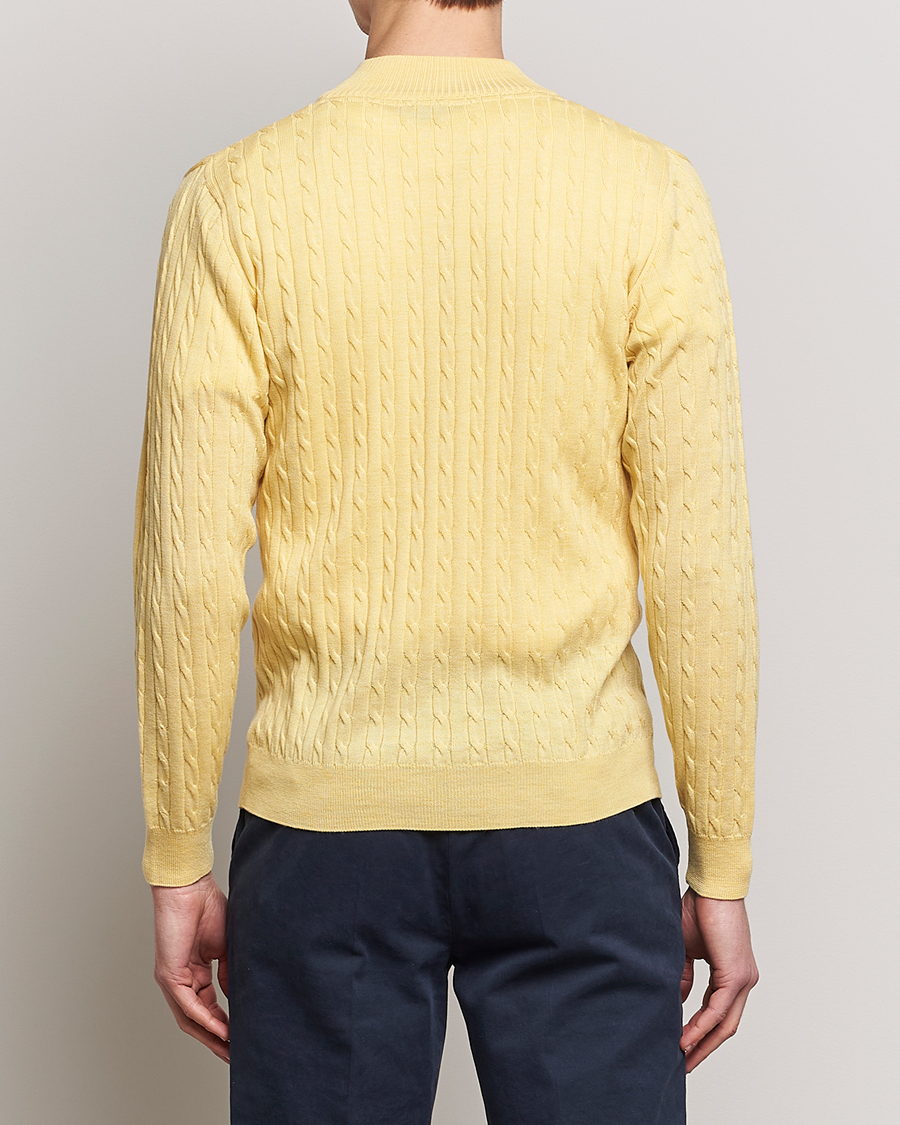Mies | Puserot | Stenströms | Merino Cable Half Zip Yellow