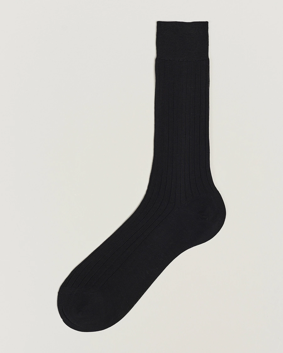 Mies | Alusvaatteet | Bresciani | Cotton Ribbed Short Socks Black