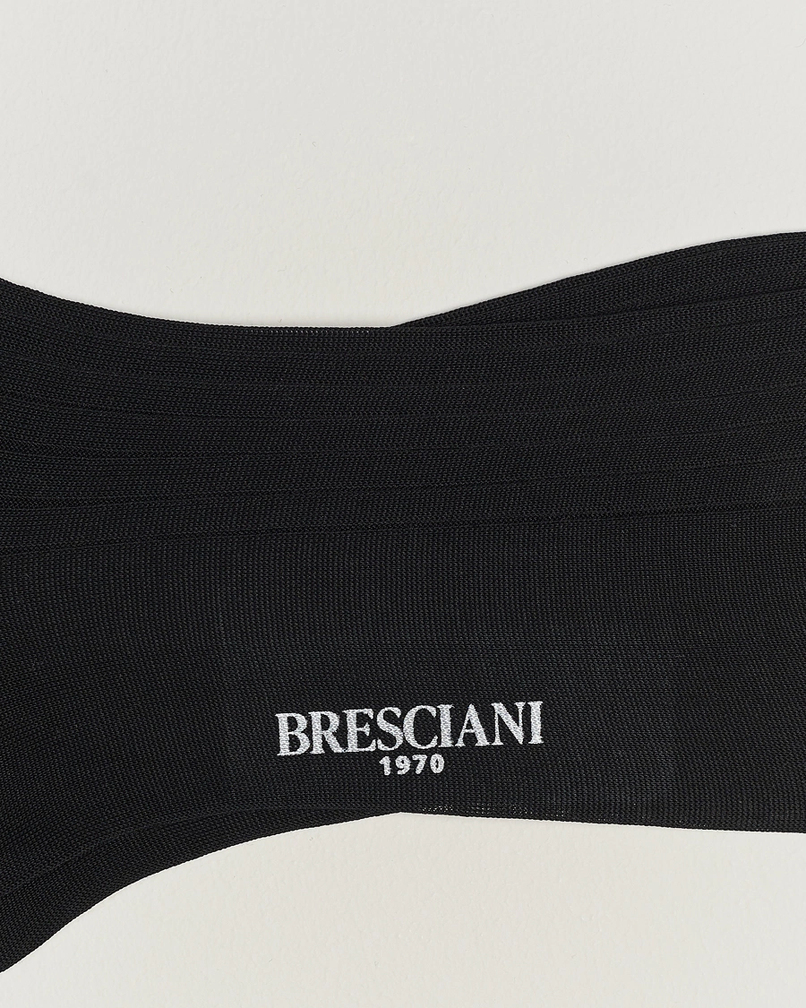 Mies | Alusvaatteet | Bresciani | Cotton Ribbed Short Socks Black