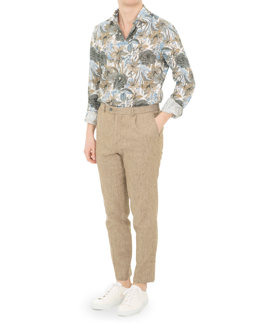 Mies | Kauluspaidat | Stenströms | Slimline Printed Flower Shirt White