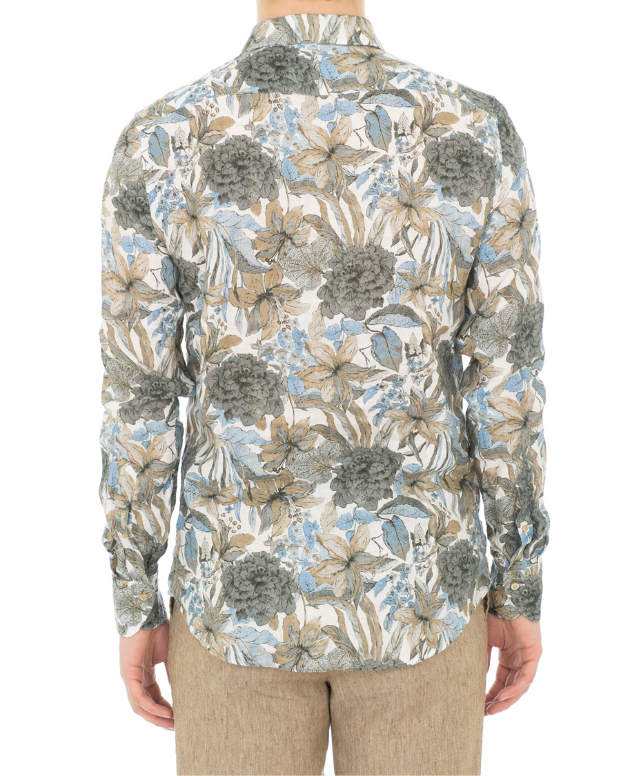 Mies | Kauluspaidat | Stenströms | Slimline Printed Flower Shirt White