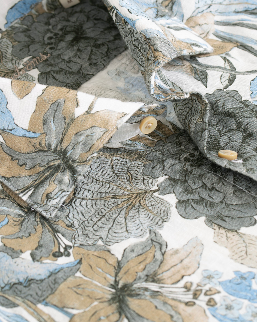 Mies | Kauluspaidat | Stenströms | Slimline Printed Flower Shirt White