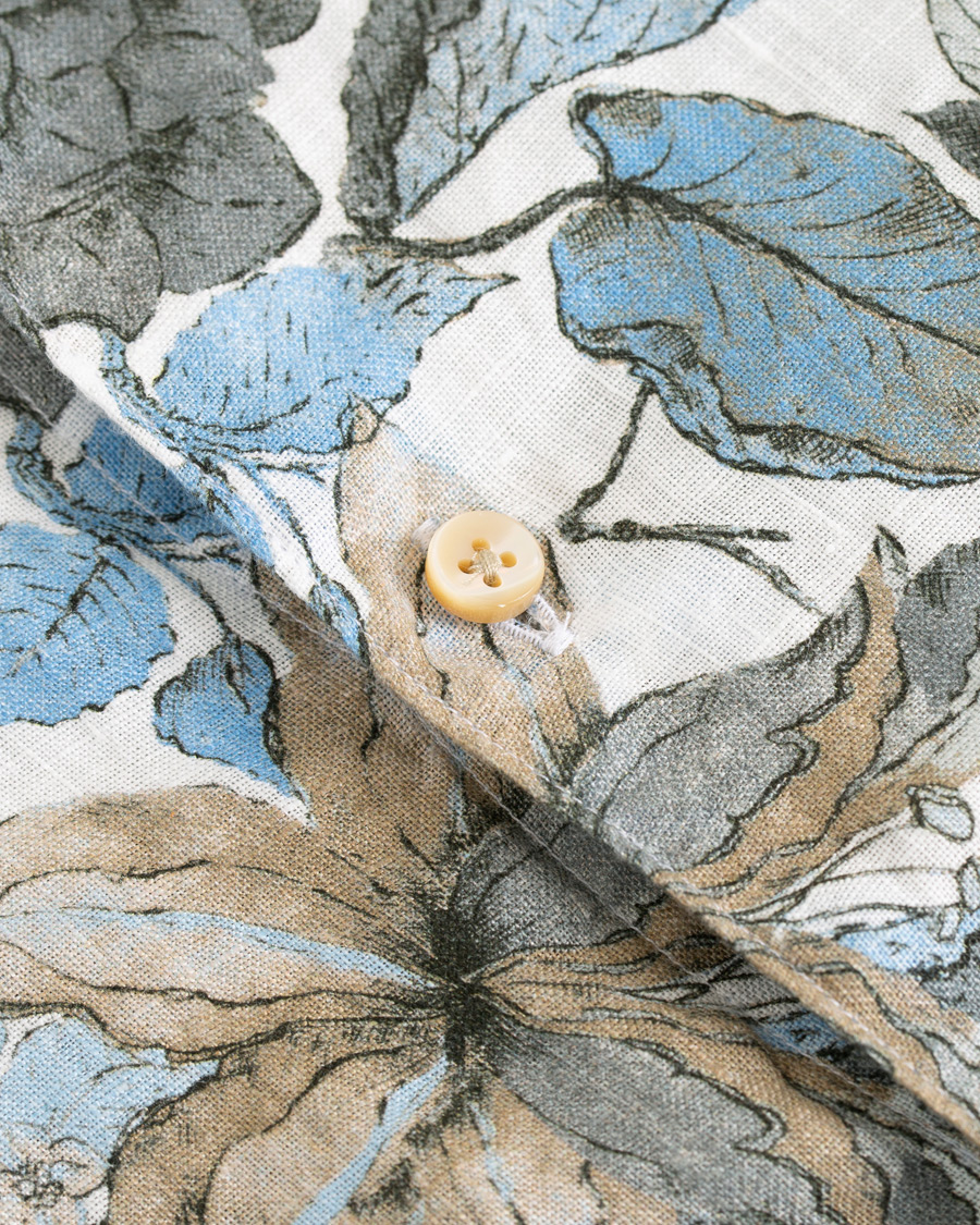 Mies | Kauluspaidat | Stenströms | Slimline Printed Flower Shirt White