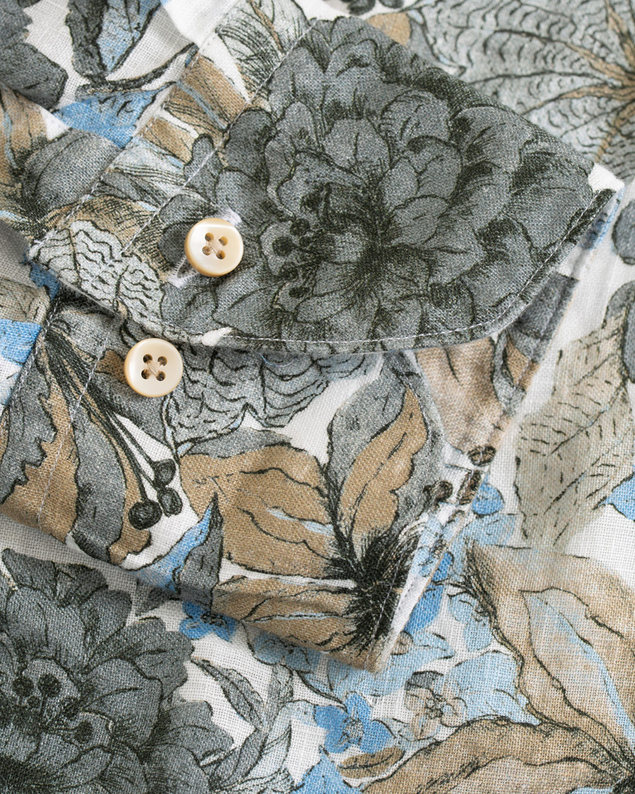 Mies | Kauluspaidat | Stenströms | Slimline Printed Flower Shirt White