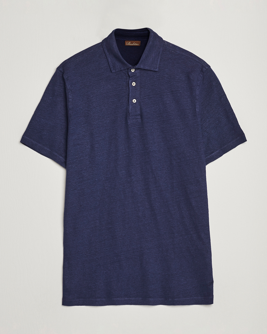Mies | Pikeet | Stenströms | Linen Polo Shirt Navy