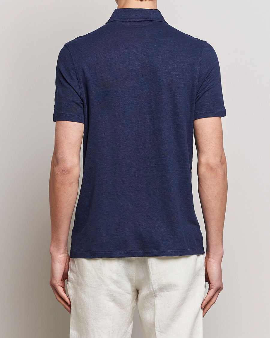 Mies | Pikeet | Stenströms | Linen Polo Shirt Navy
