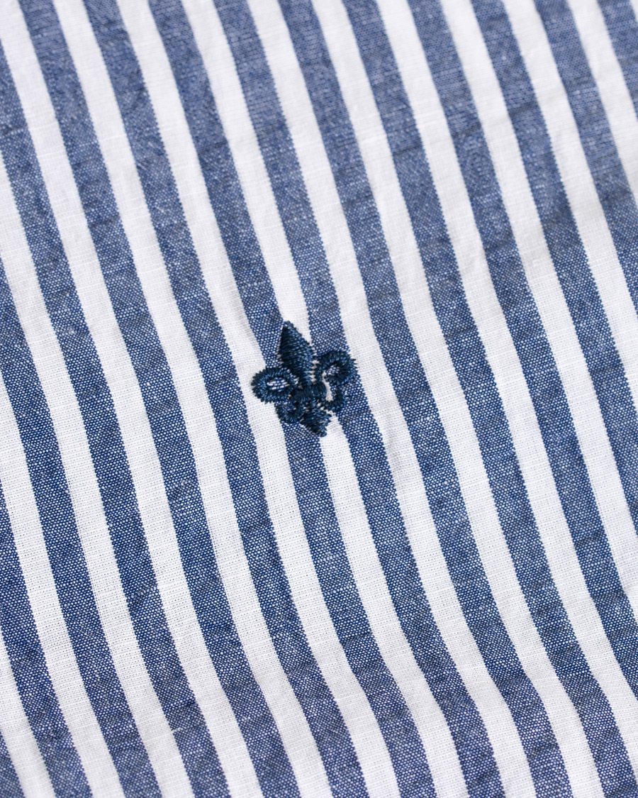 Mies | Kauluspaidat | Morris | Nolan Stripe Button Down Shirt White/Navy