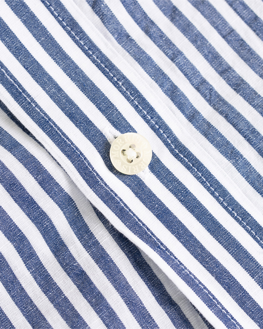 Mies | Kauluspaidat | Morris | Nolan Stripe Button Down Shirt White/Navy