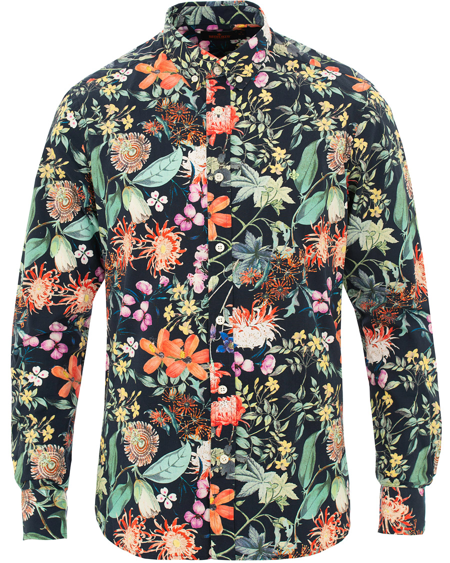 Mies | Kauluspaidat | Morris | Donovan Printed Flower Shirt Navy