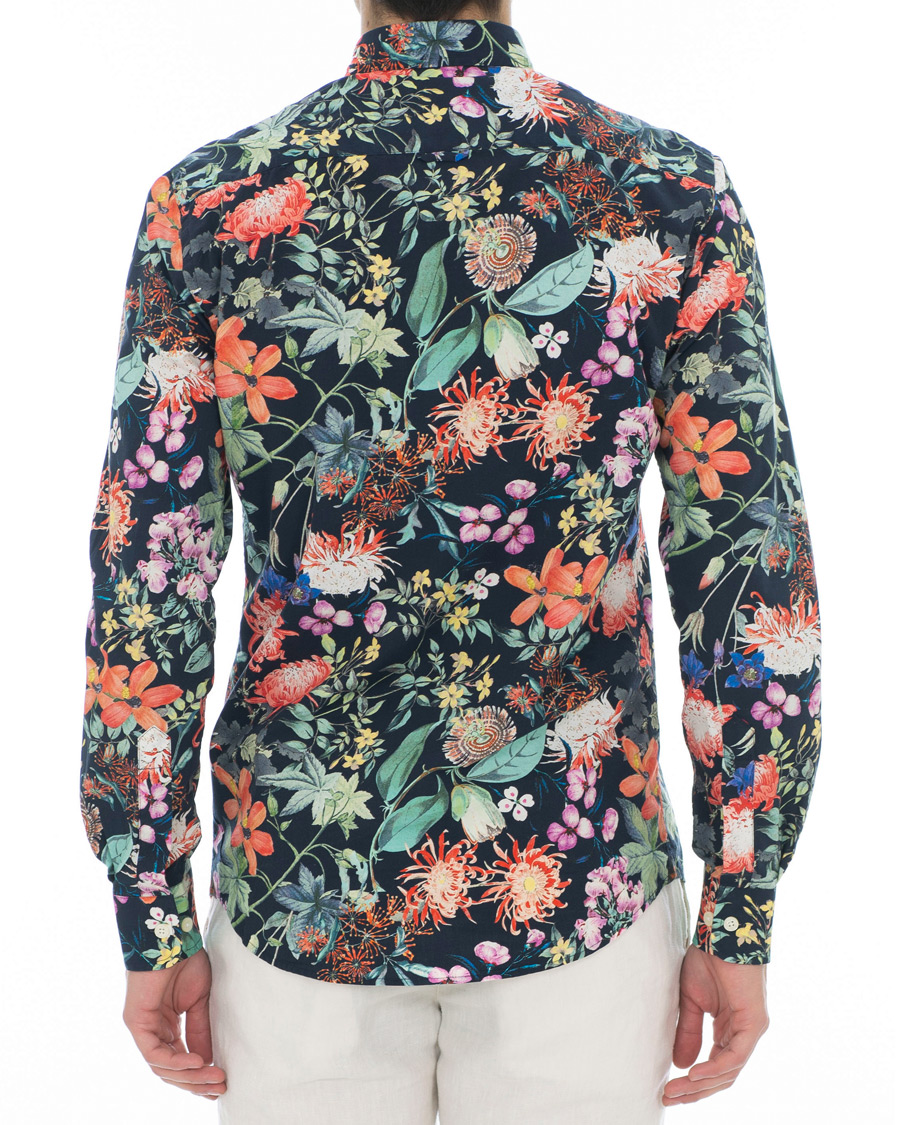 Mies | Kauluspaidat | Morris | Donovan Printed Flower Shirt Navy