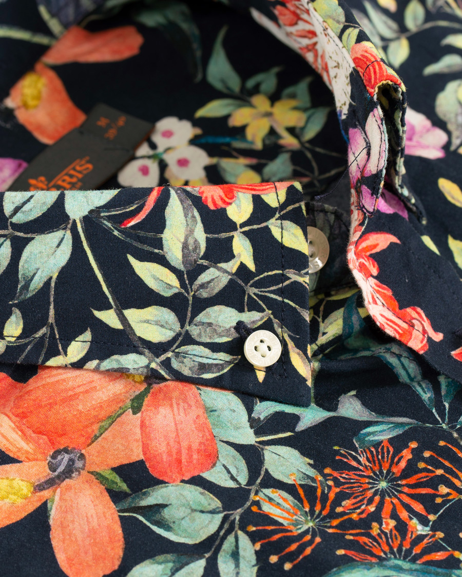 Mies | Kauluspaidat | Morris | Donovan Printed Flower Shirt Navy
