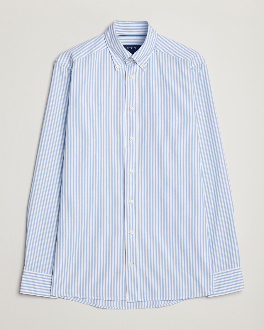 Mies | Kauluspaidat | Eton | Slim Fit Royal Oxford Stripe Button Down Light Blue