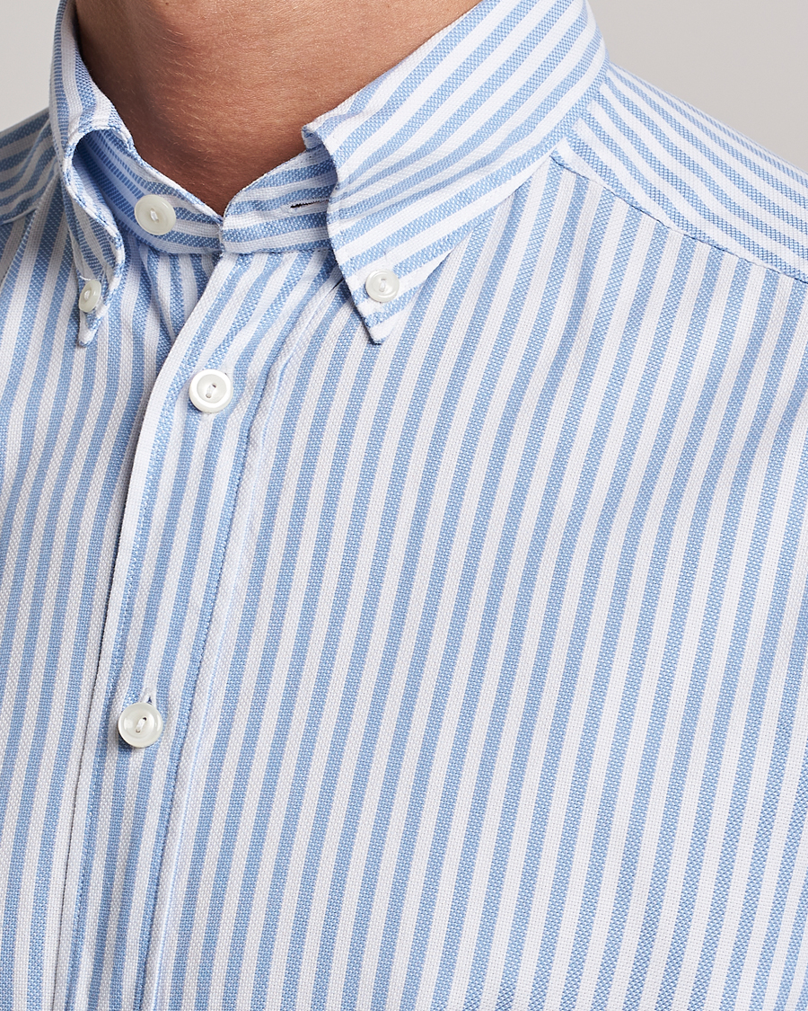 Mies | Kauluspaidat | Eton | Slim Fit Royal Oxford Stripe Button Down Light Blue