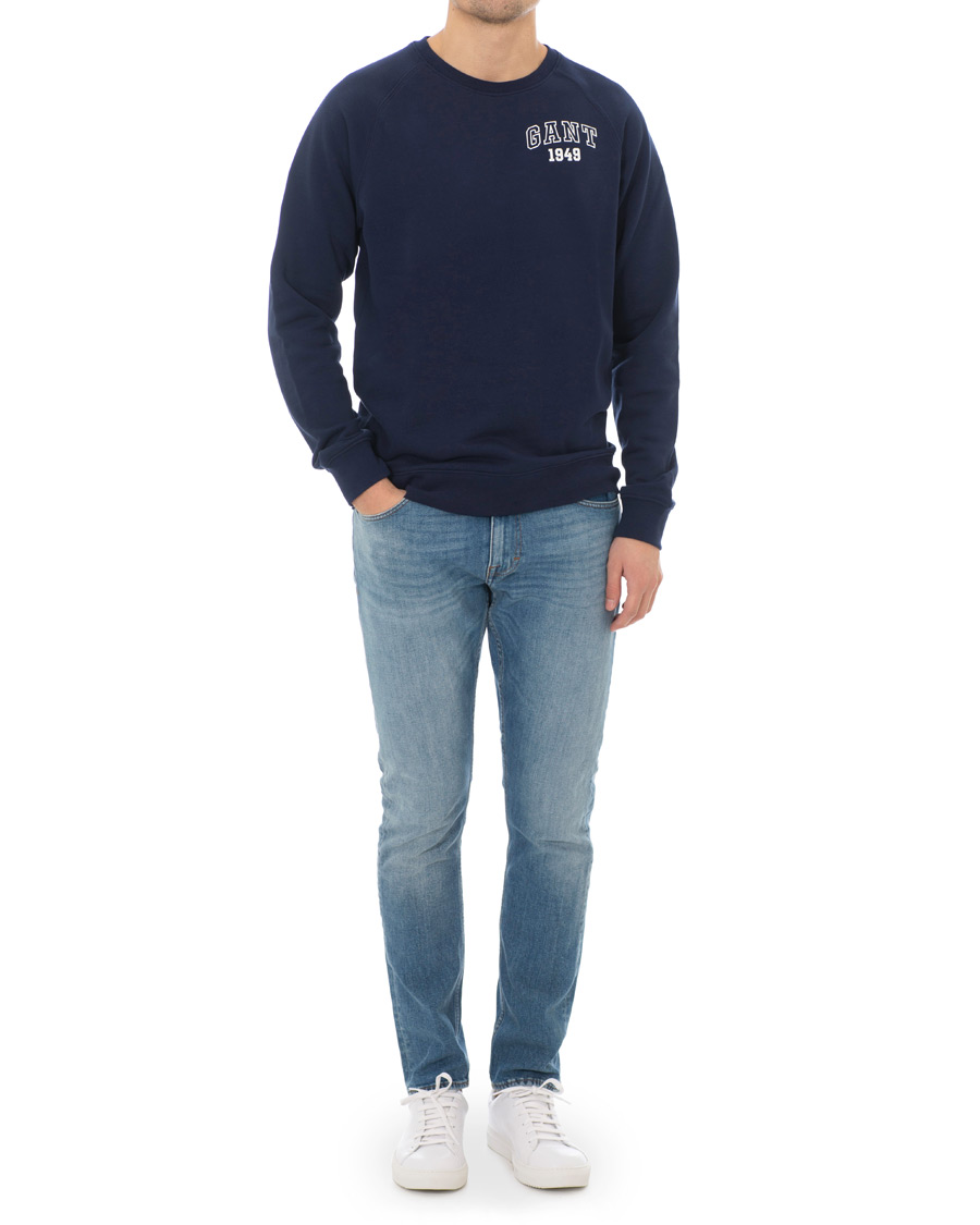 Mies | Puserot | GANT | Summer Logo Crew Neck Sweatshirt Evening Blue
