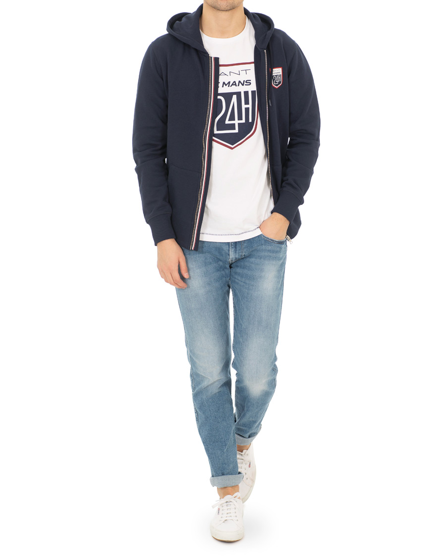 Mies | Puserot | GANT | Le Mans Full Zip Hoodie Evening Blue