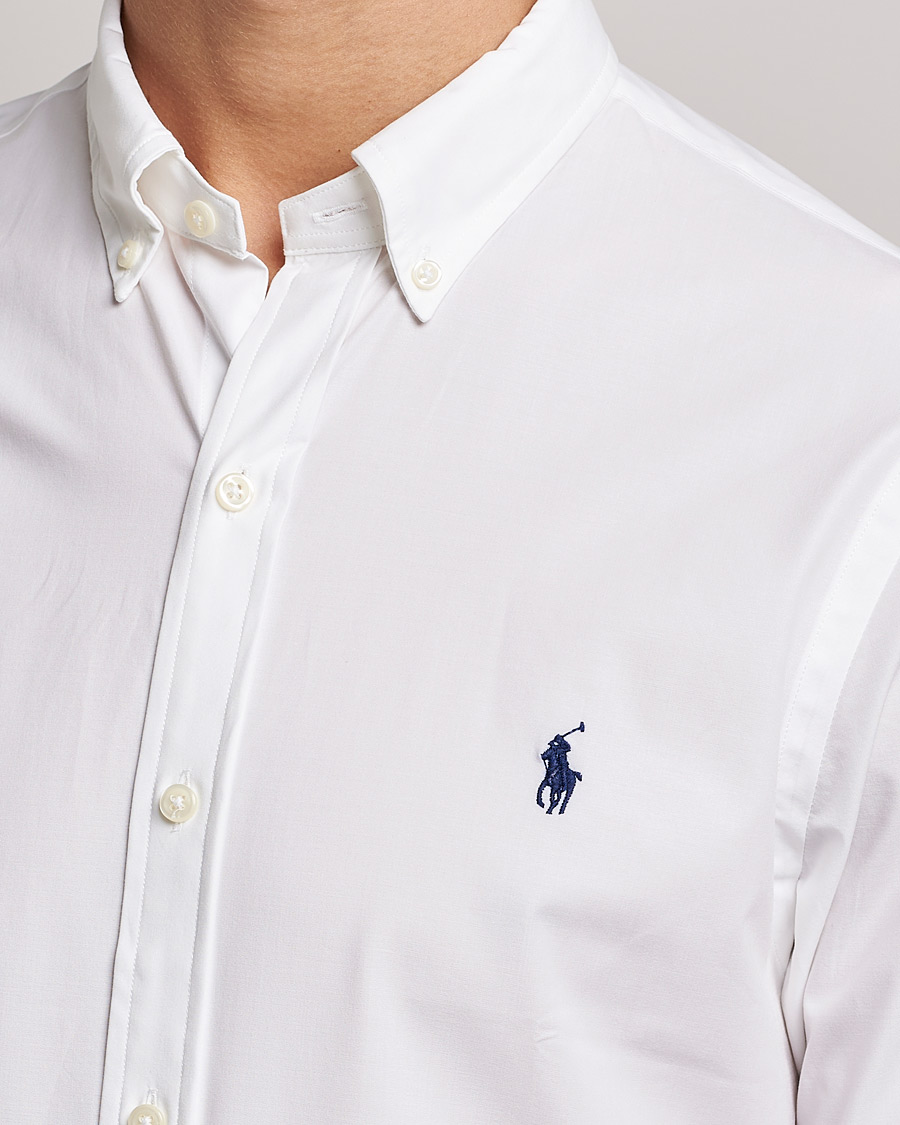 Mies | Kauluspaidat | Polo Ralph Lauren | Slim Fit Shirt Poplin White