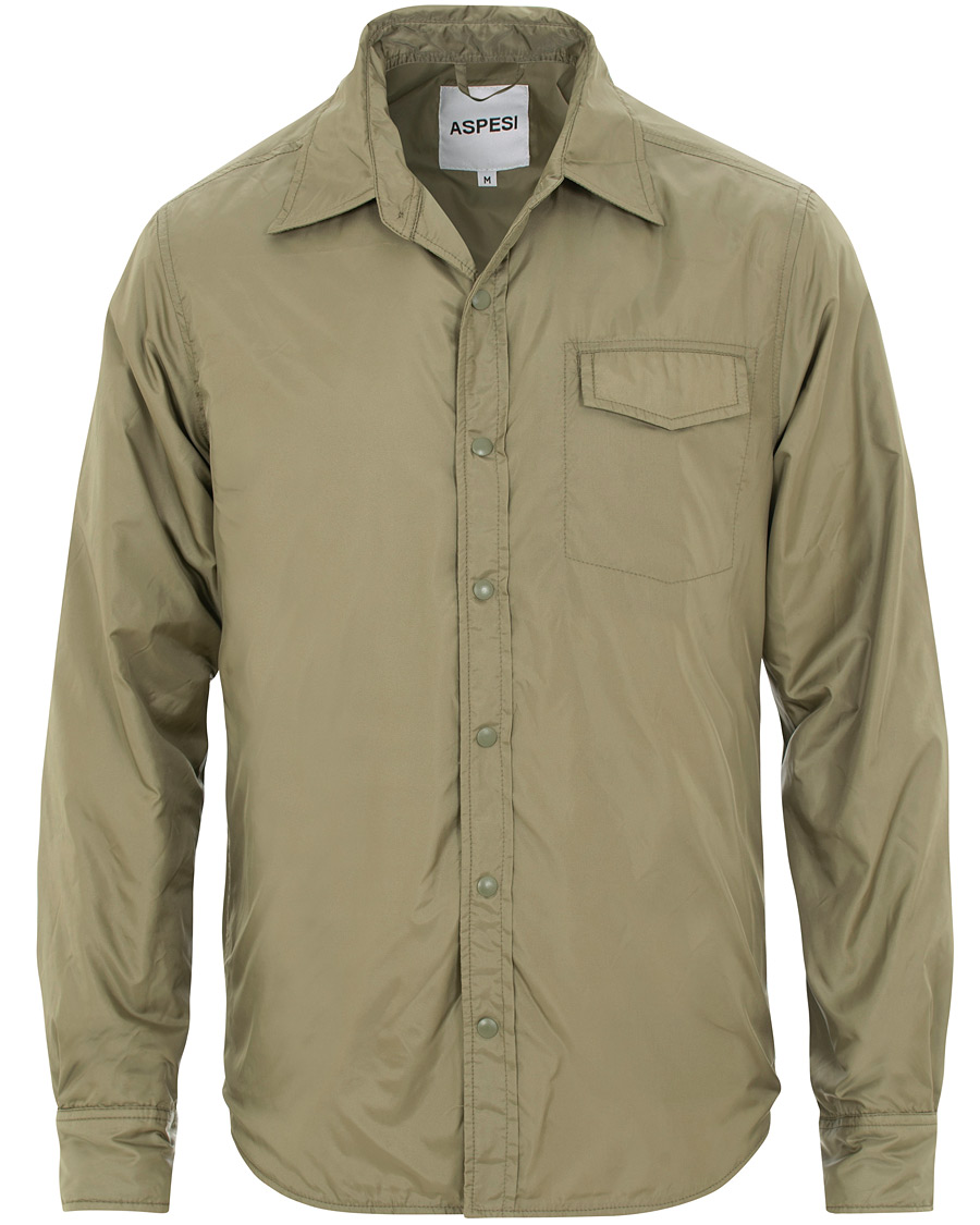 Mies | Kauluspaidat | Aspesi | Marvin Nylon Shirt Jacket Light Green