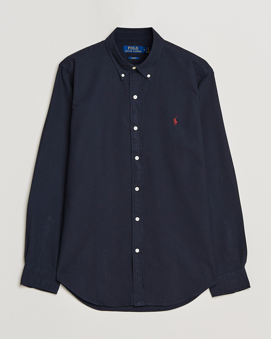 Miehet | Preppy Authentic | Polo Ralph Lauren | Slim Fit Garment Dyed Oxford Shirt Navy