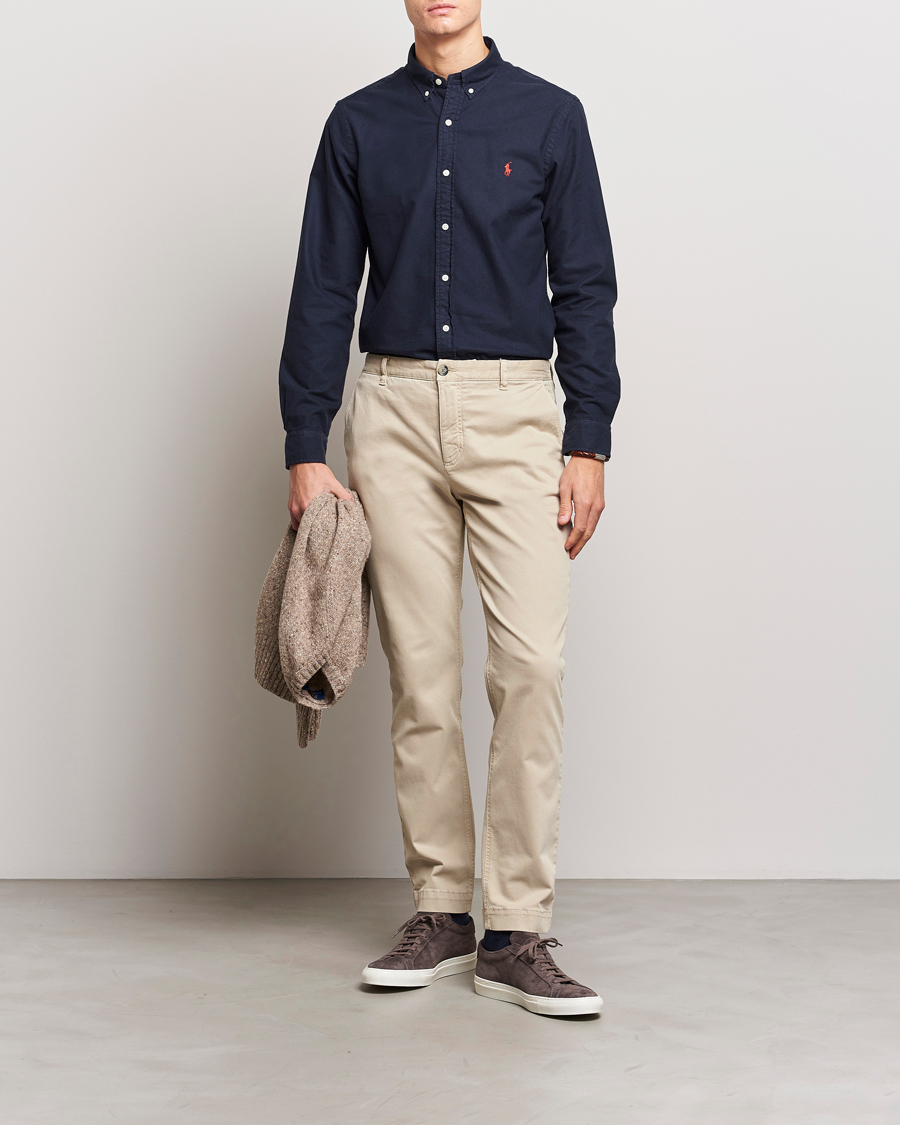 Mies | Kauluspaidat | Polo Ralph Lauren | Slim Fit Garment Dyed Oxford Shirt Navy