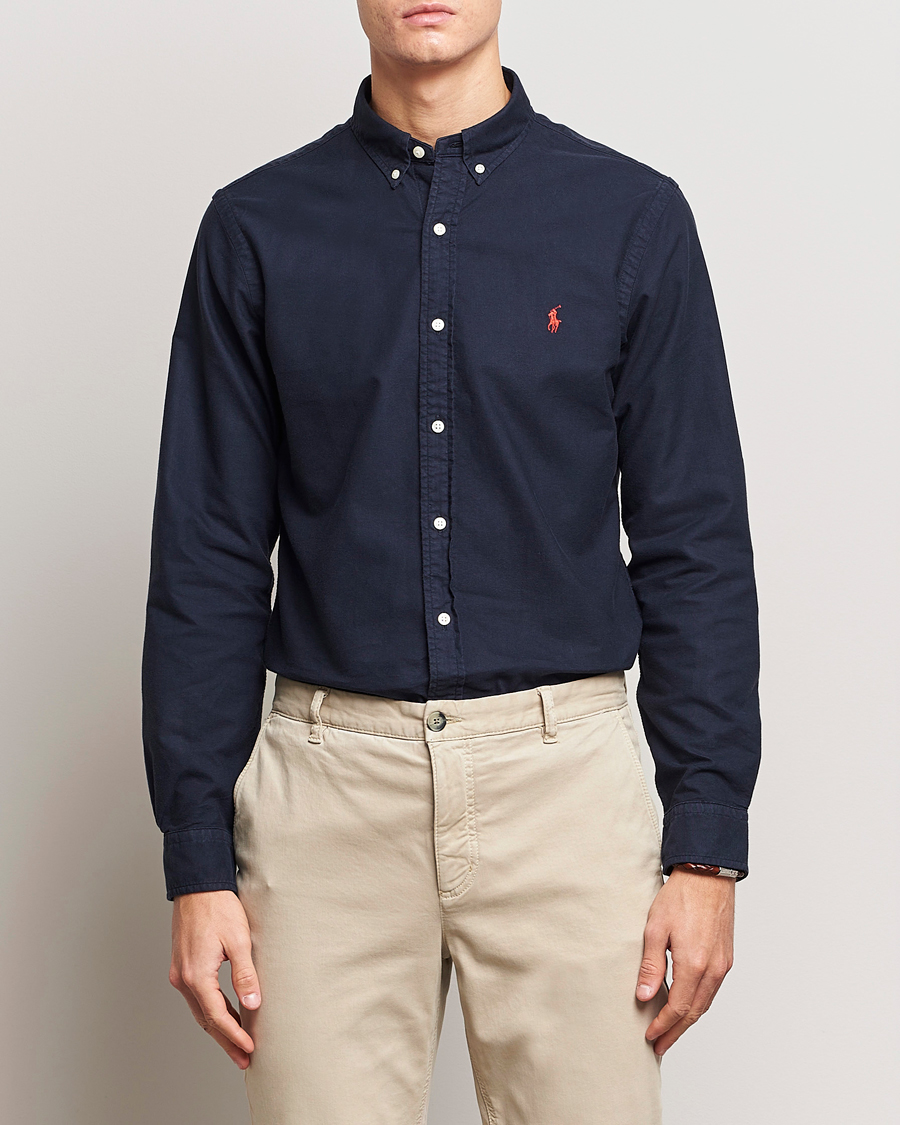 Mies | Vaatteet | Polo Ralph Lauren | Slim Fit Garment Dyed Oxford Shirt Navy