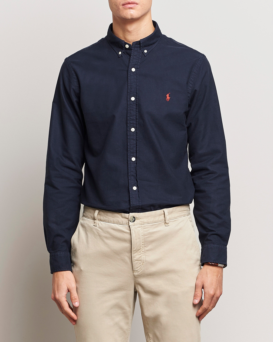 Mies | Kauluspaidat | Polo Ralph Lauren | Slim Fit Garment Dyed Oxford Shirt Navy