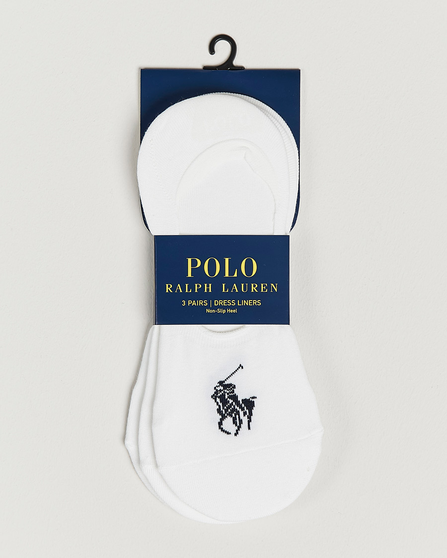 Miehet |  | Polo Ralph Lauren | 3-Pack No Show Big Pony Pony Socks White