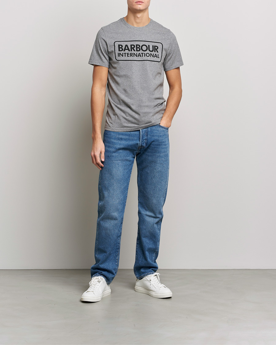 Mies |  | Barbour International | Large Logo Crew Neck Tee Antracite Grey