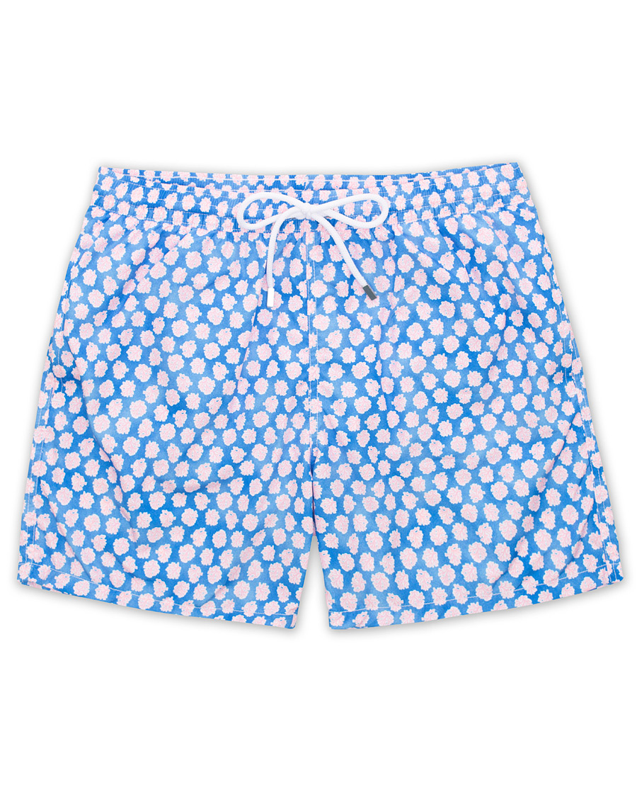 Mies | Uimahousut | Barba Napoli | Coral Print Swim Shorts Medium Blue