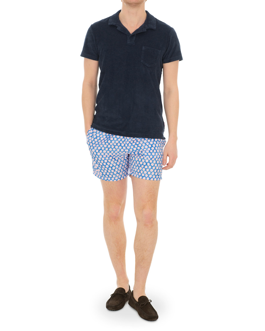 Mies | Uimahousut | Barba Napoli | Coral Print Swim Shorts Medium Blue