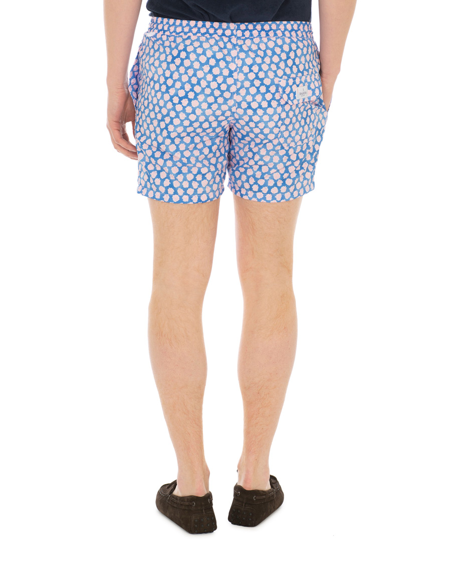 Mies | Uimahousut | Barba Napoli | Coral Print Swim Shorts Medium Blue