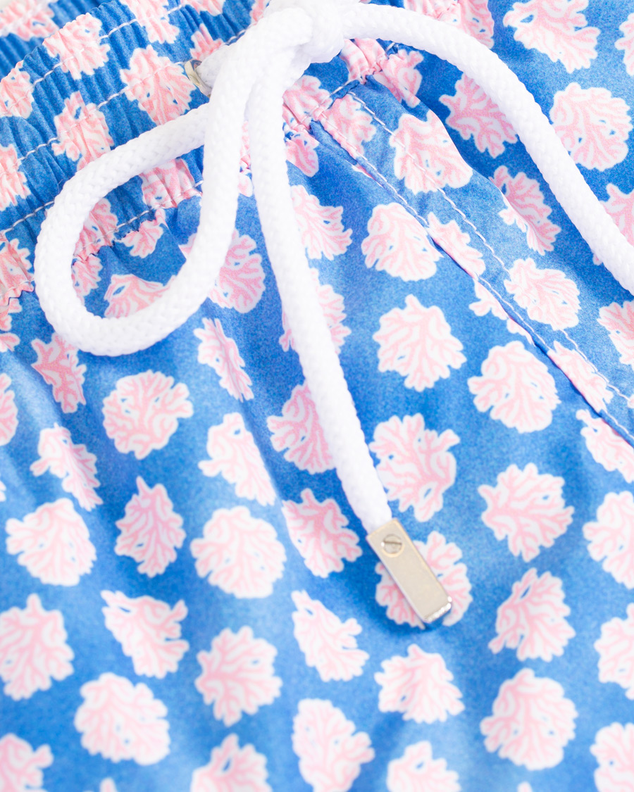 Mies | Uimahousut | Barba Napoli | Coral Print Swim Shorts Medium Blue