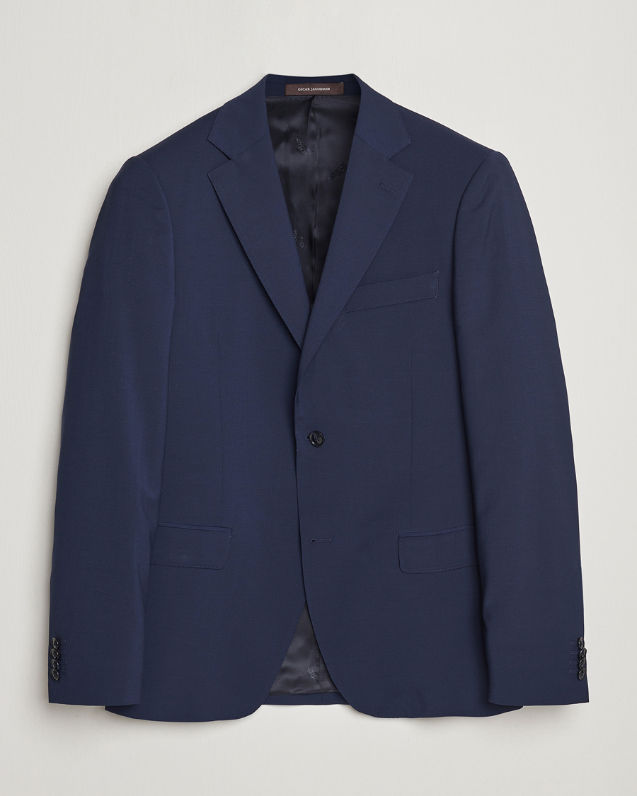 Mies | Pikkutakit | Oscar Jacobson | Edmund Wool Stretch Blazer Blue