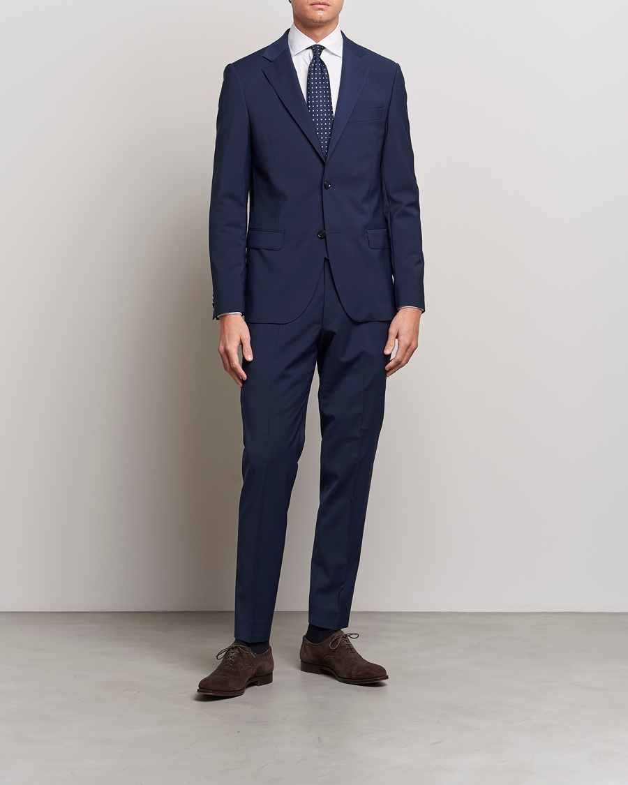Mies | Pikkutakit | Oscar Jacobson | Edmund Wool Stretch Blazer Blue