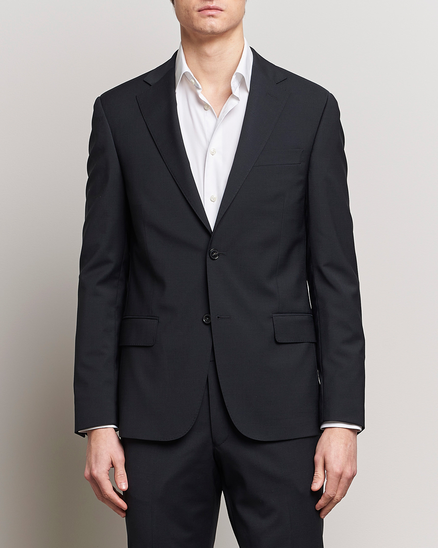 Mies | Pikkutakit | Oscar Jacobson | Edmund Wool Stretch Blazer Black