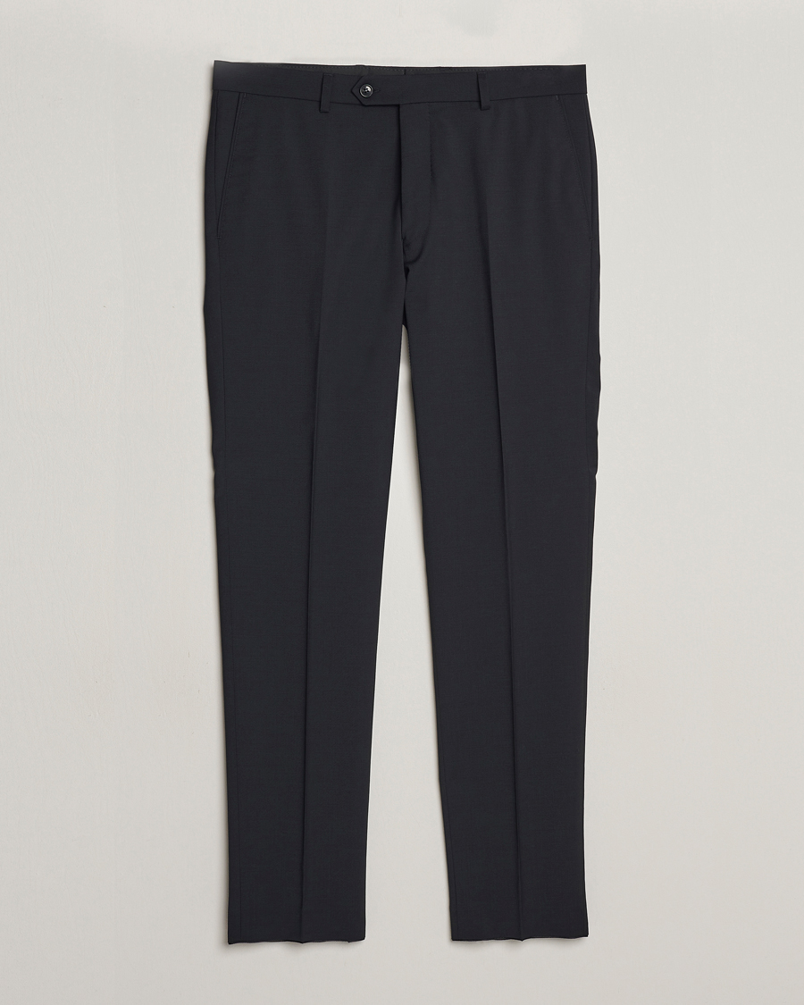 Mies | Housut | Oscar Jacobson | Denz Wool Stretch Trousers Black