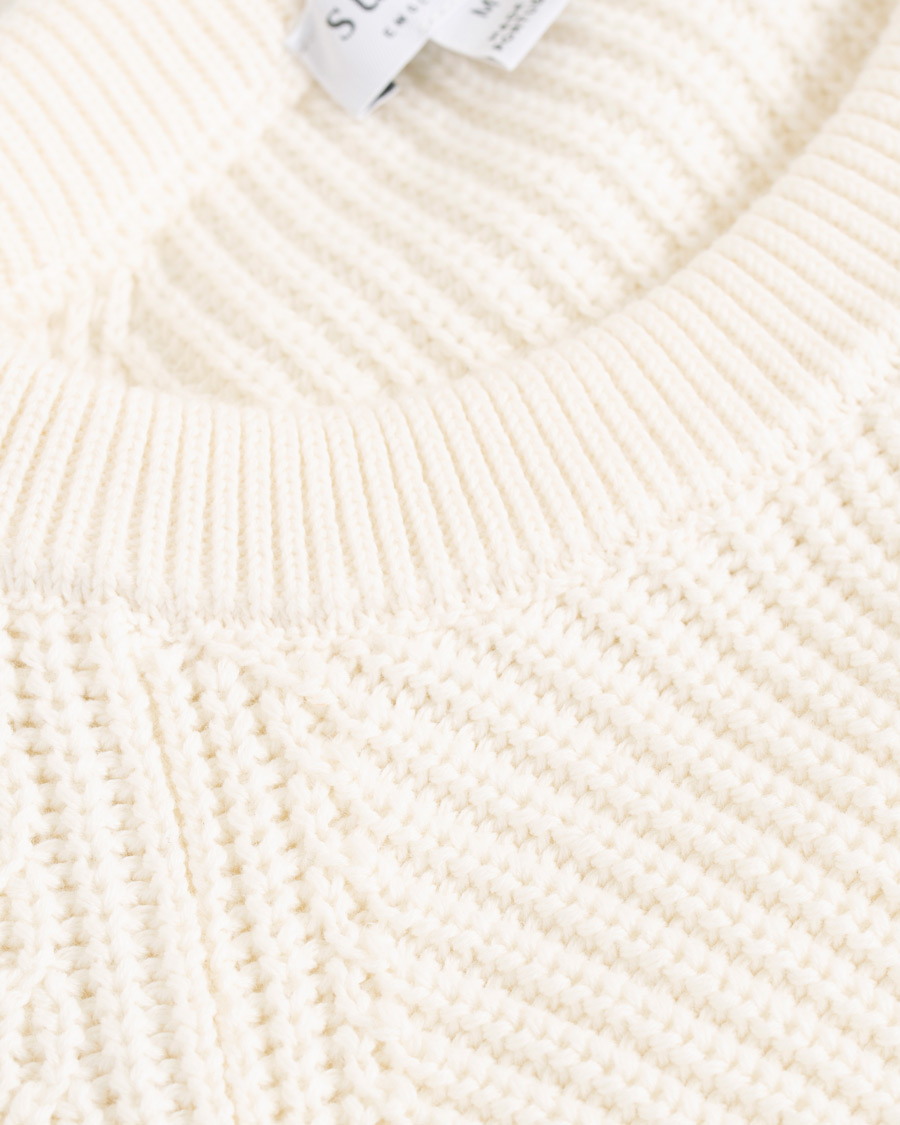 Mies | Puserot | Sunspel | Long Sleeve Rib Crew Neck Sweater Off White