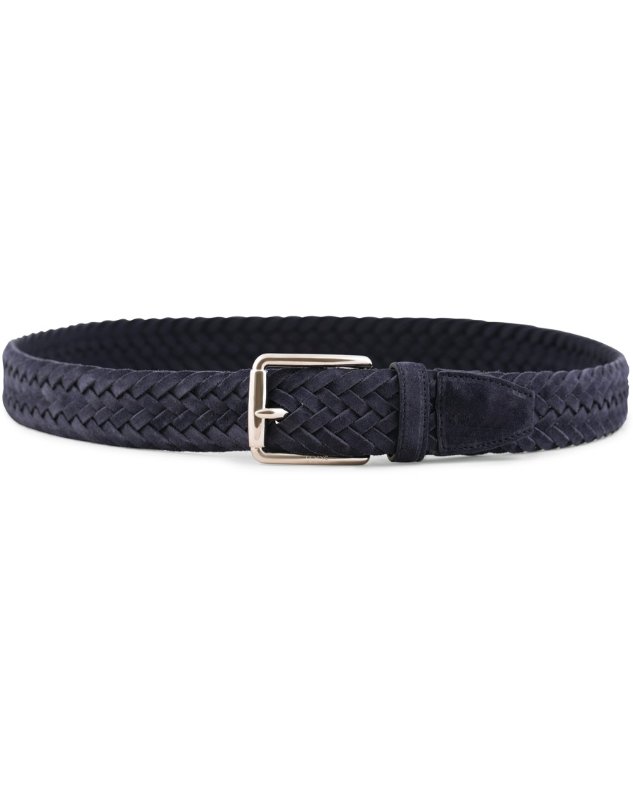 Mies | Tod's Intreccio Woven Belt Midnight Blue Suede | Tod's | Intreccio Woven Belt Midnight Blue Suede