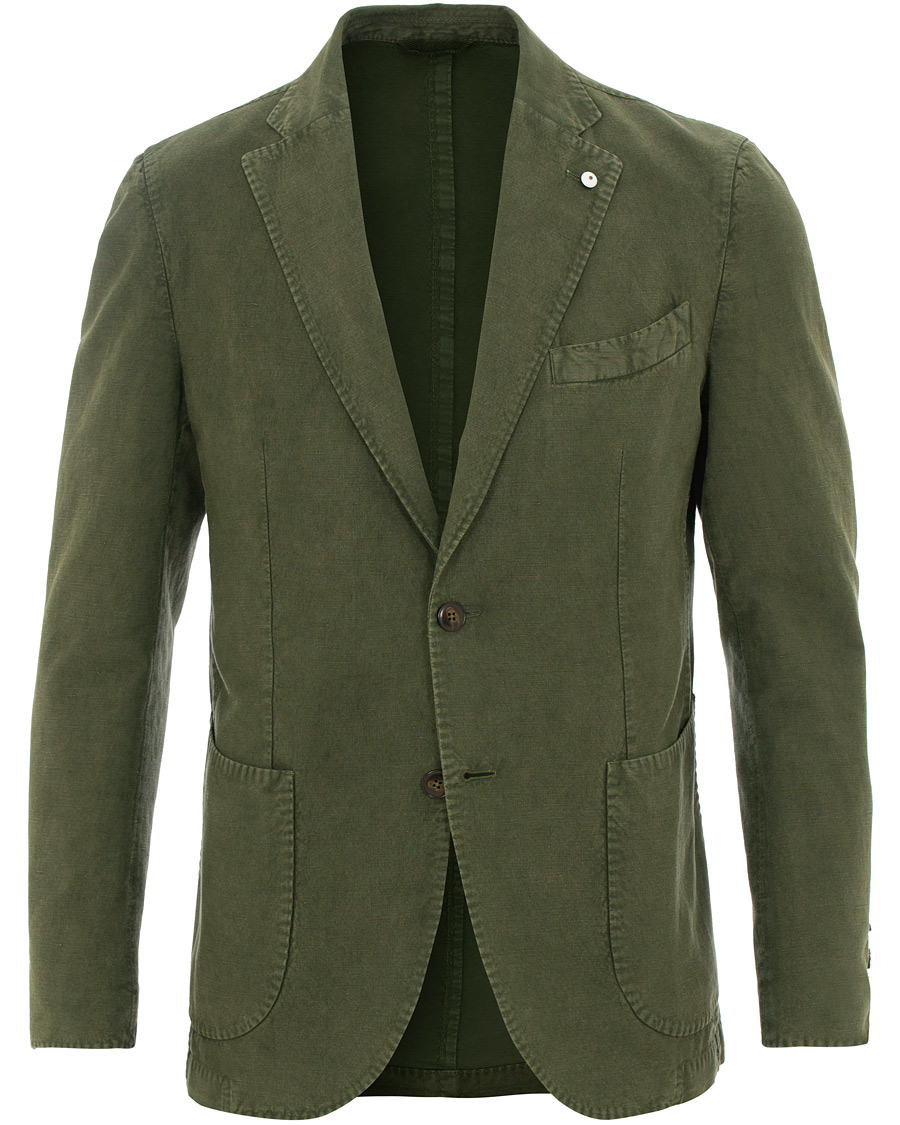 Mies | Pikkutakit | L.B.M. 1911 | Jack Regular Fit Linen Blazer Military Green