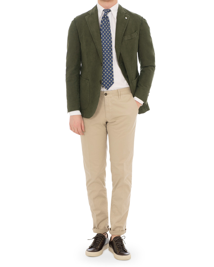 Mies | Pikkutakit | L.B.M. 1911 | Jack Regular Fit Linen Blazer Military Green