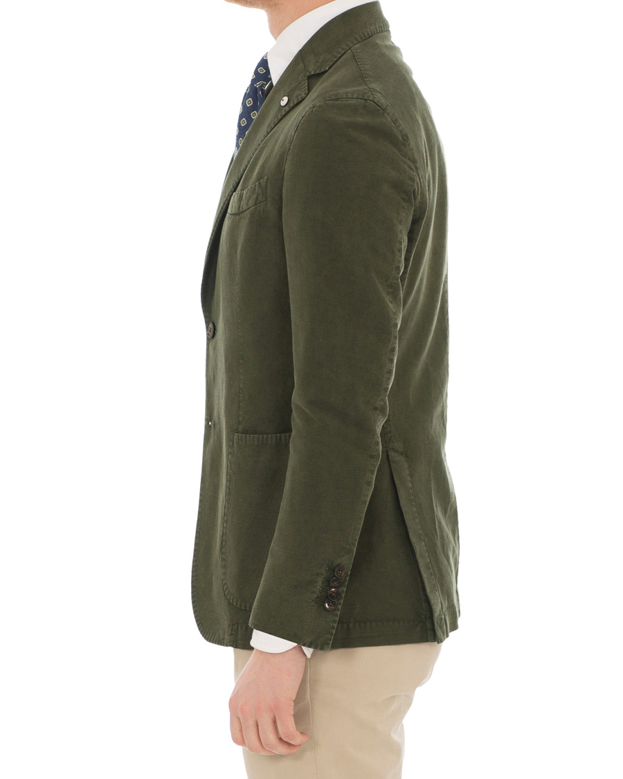 Mies | Pikkutakit | L.B.M. 1911 | Jack Regular Fit Linen Blazer Military Green