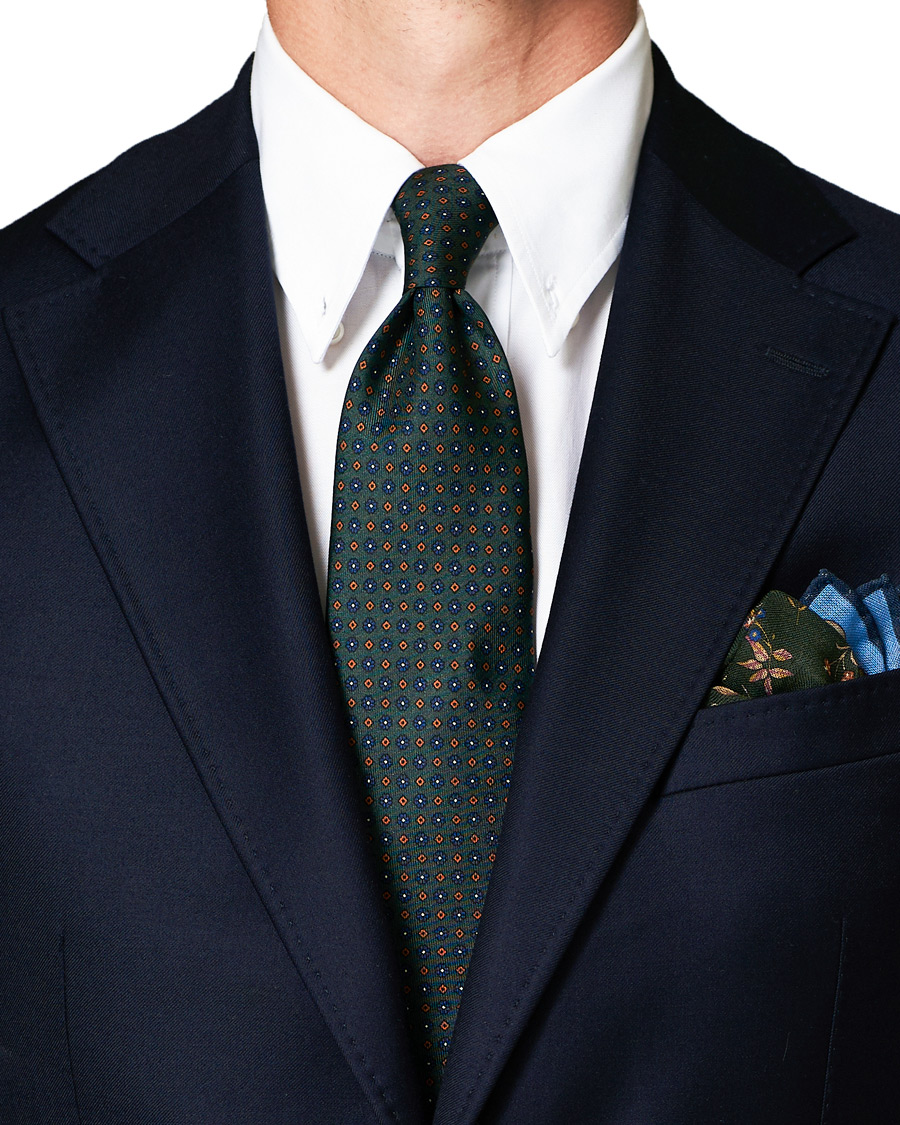 Mies |  | Drake's | MTO Silk 8 cm Tie Green