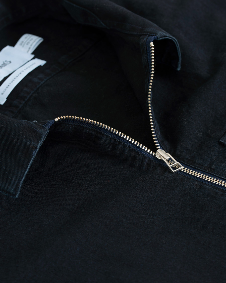 Mies | Kauluspaidat | Schnayderman?s | Schnayderman's Cotton Shirt Zip Jacket Dark Blue