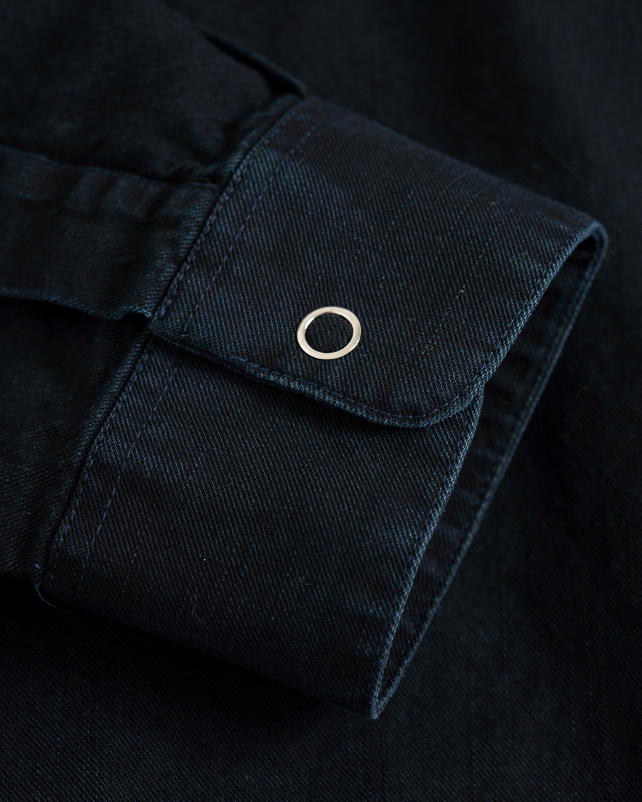 Mies | Kauluspaidat | Schnayderman?s | Schnayderman's Cotton Shirt Zip Jacket Dark Blue